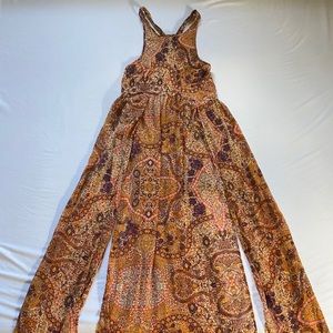 Xhilaration Gold Sheer Slit Maxi Dress